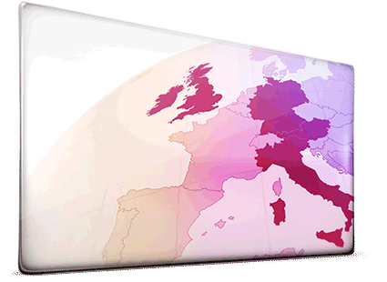 skymedia-family map of Europe and the Sky Media family