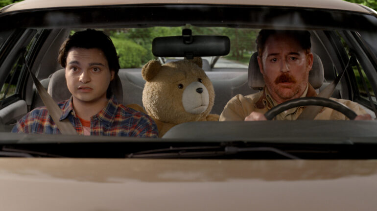Based on the live-action/CGI box office hit and sequel from "Family Guy" creator Seth MacFarlane about a cherished teddy bear that comes to life as the result of a childhood wish, "TED" is an irreverent, side-splitting half hour comedy series about Bostonian teenager John Bennett and his best friend and forever "thunder buddy," the foul-mouthed stuffed bear, Ted. ?Set in the '90s after his moment of fame has passed, Ted is forced to enroll in high school with his best pal John, experiencing the highs and lows of teenage life...one bong hit at a time. While Ted may not be the best influence on John, when it comes down to it, he is always willing to go out on a limb to help his friend and his family.